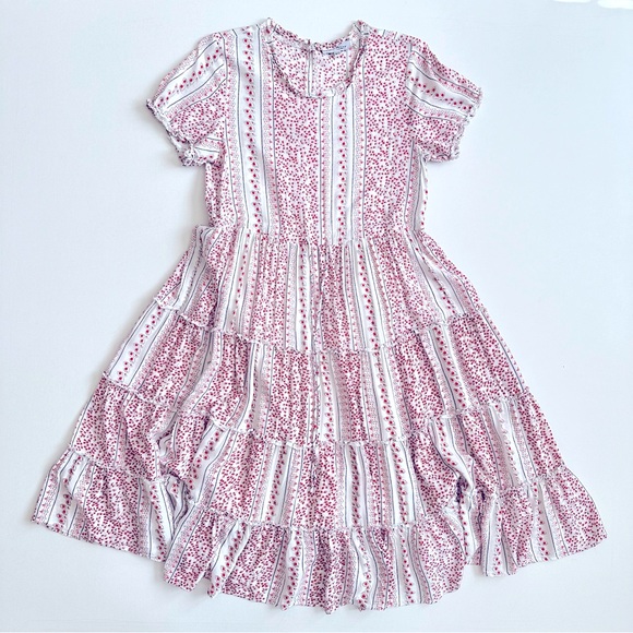 Hello Honey Tiered Floral Midi Dress Size M/L - Picture 1 of 8